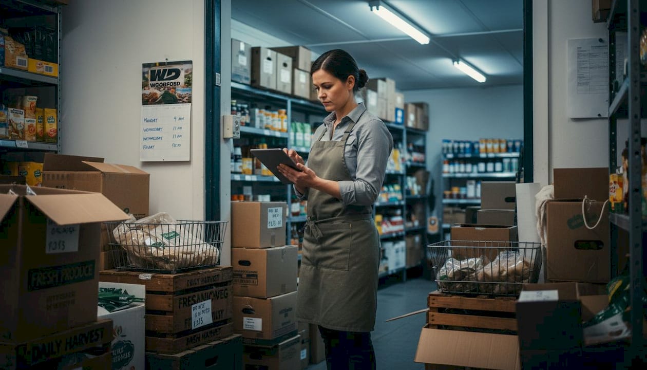 Store manager checking delivery inventory