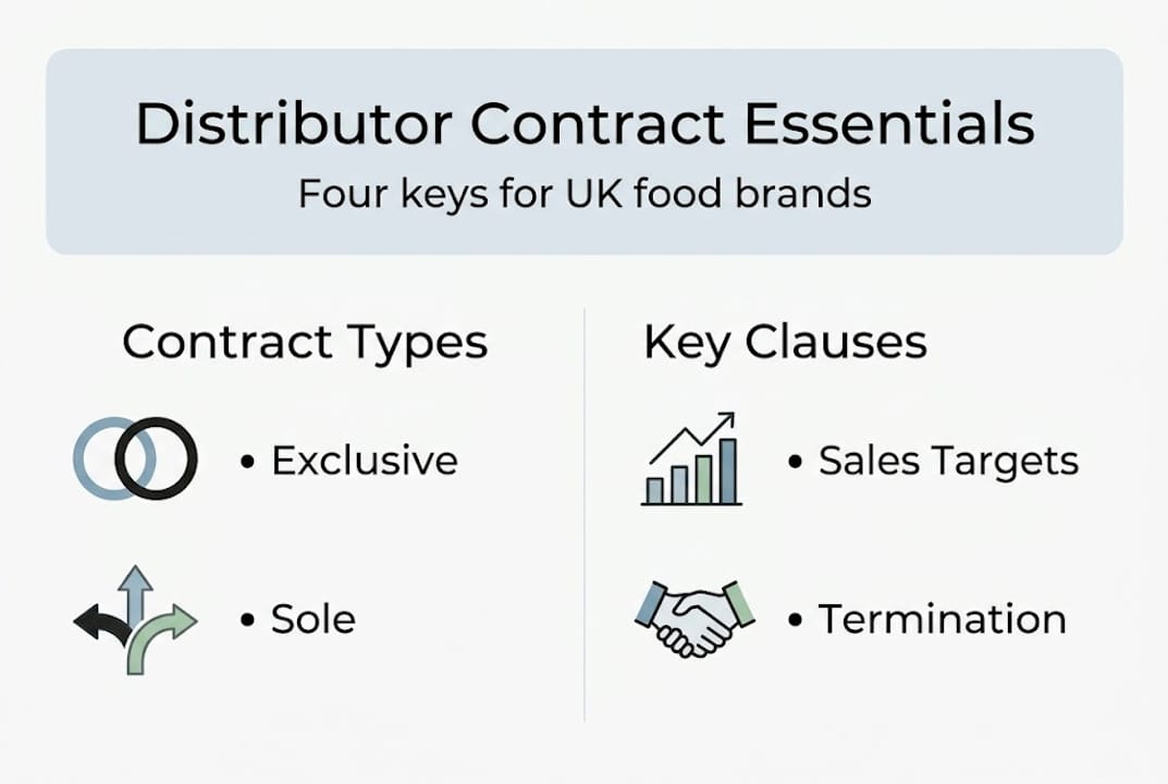 Infographic on contract types and key clauses