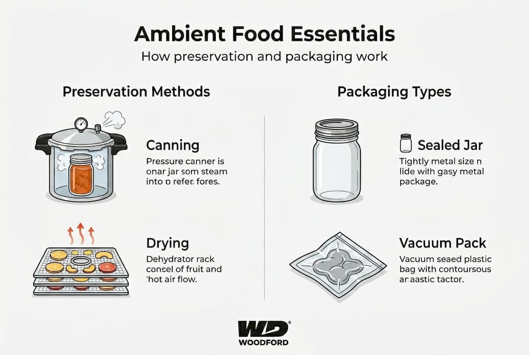 Infographic on ambient food preservation and packaging