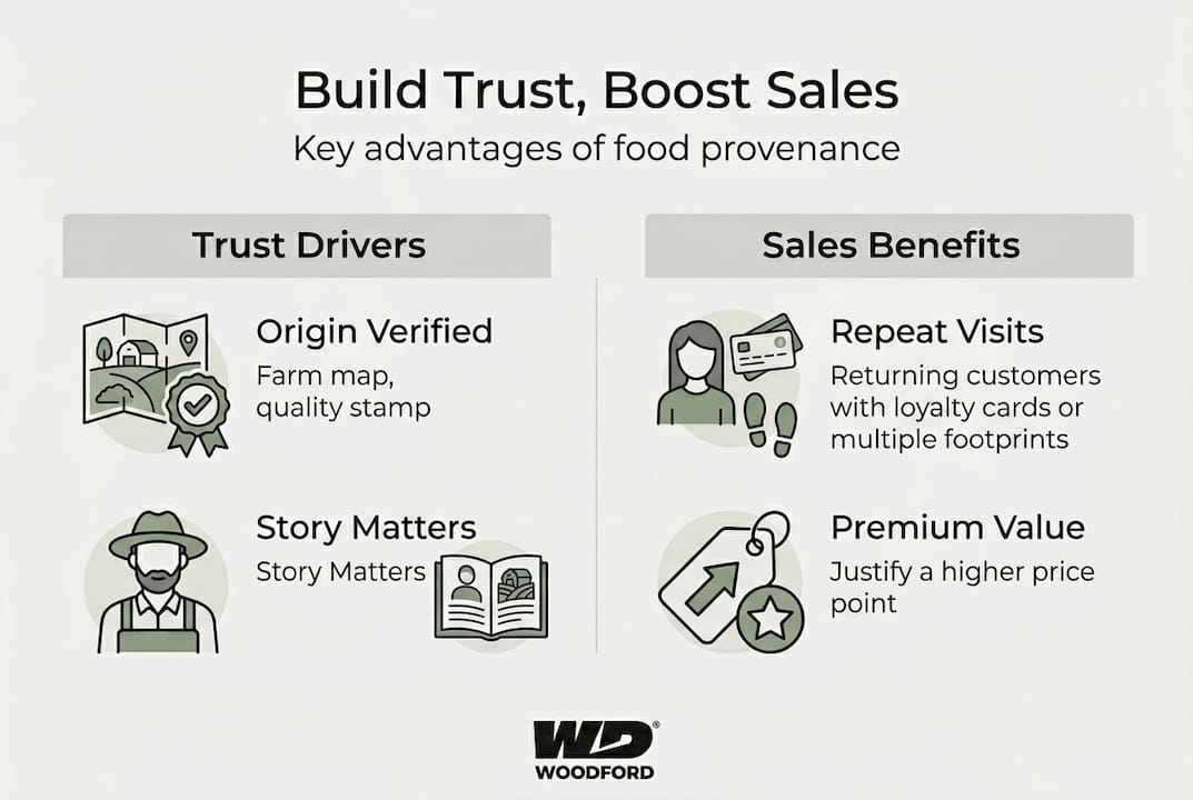 Infographic of provenance trust and sales benefits