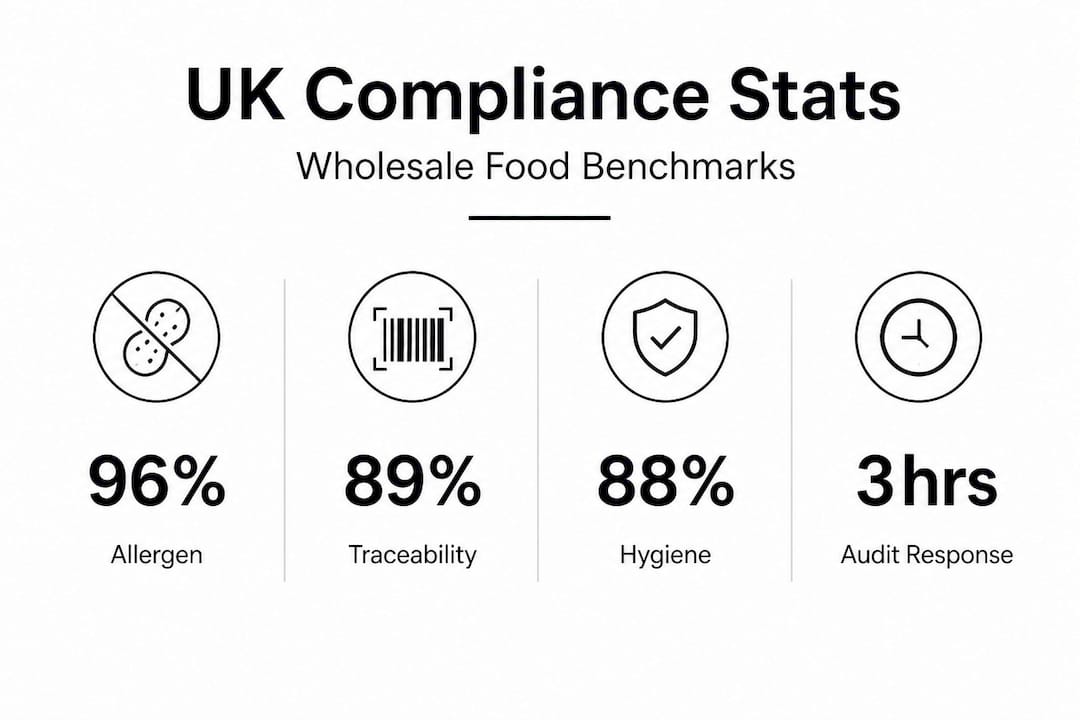 Infographic showing UK food compliance statistics