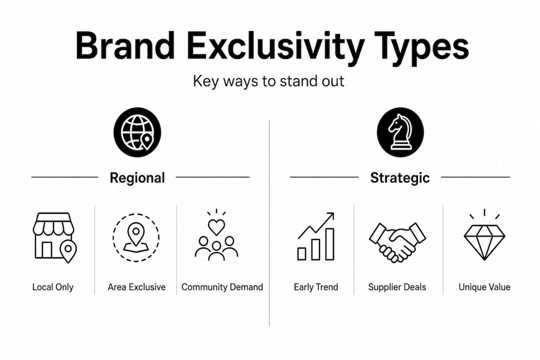 Infographic comparing exclusivity types for food brands