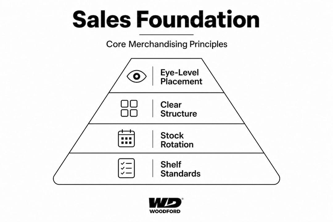 Hierarchy pyramid of UK food merchandising principles