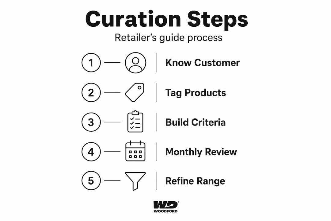 Infographic with steps for food curation
