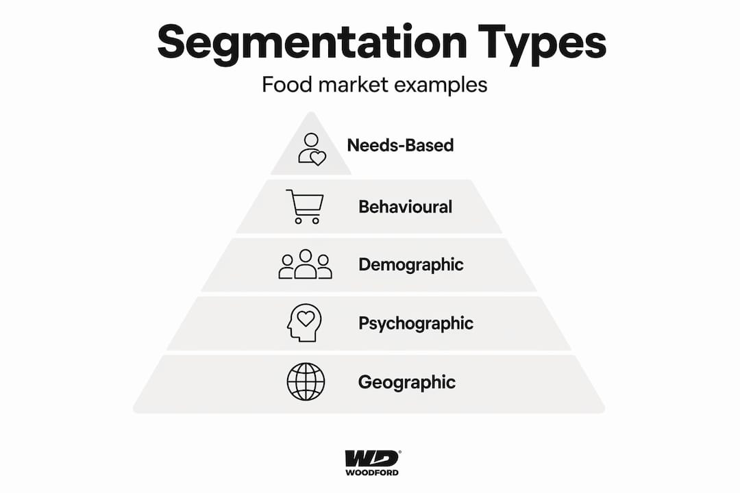 Hierarchy pyramid of food segmentation types