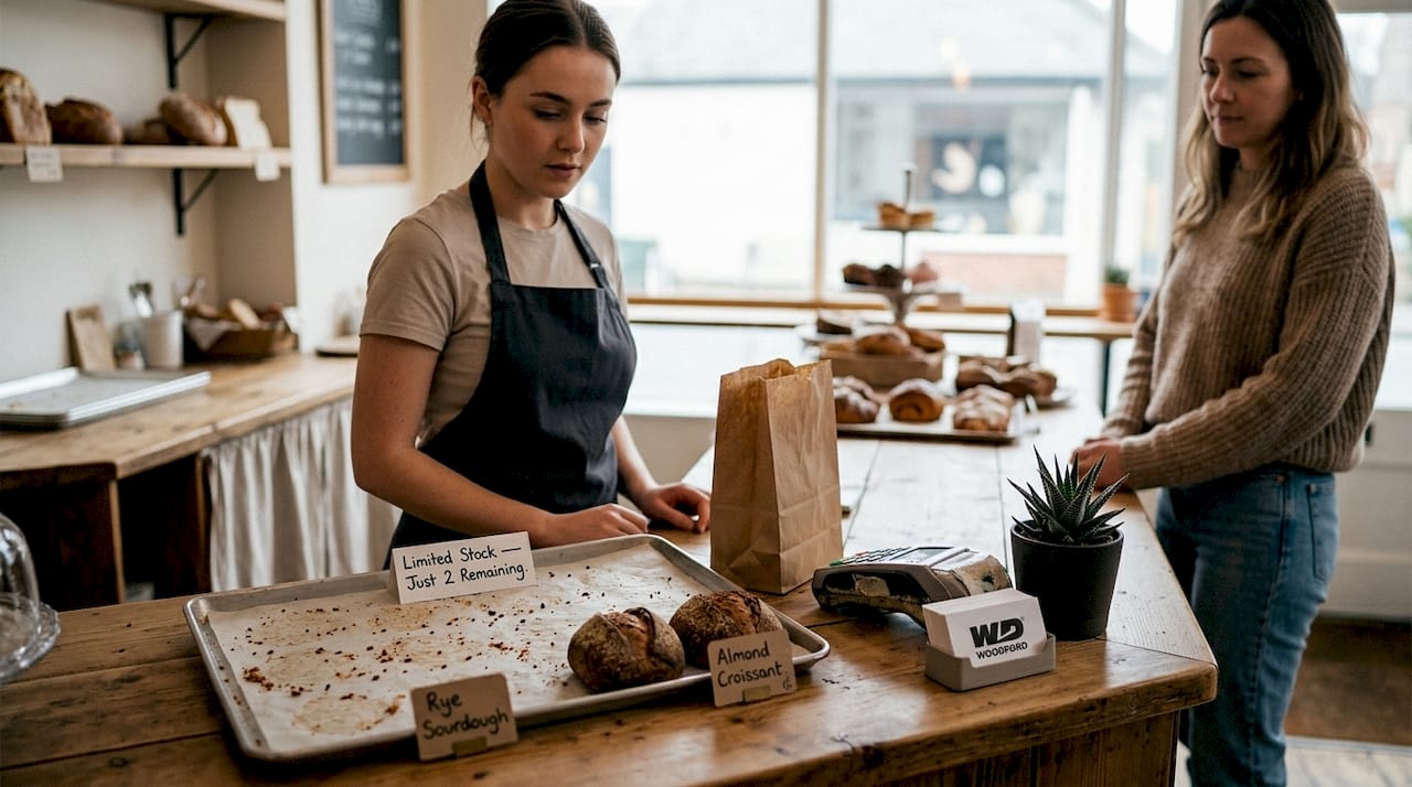 Bakery counter with limited special pastries