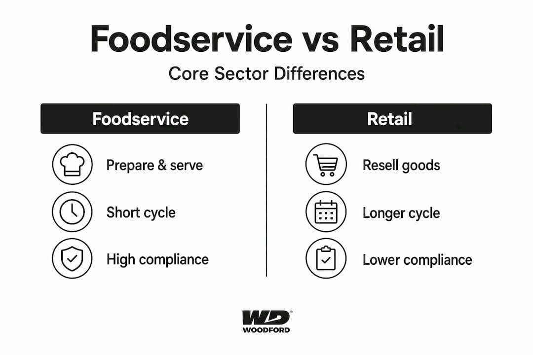 Infographic comparing foodservice and retail sectors