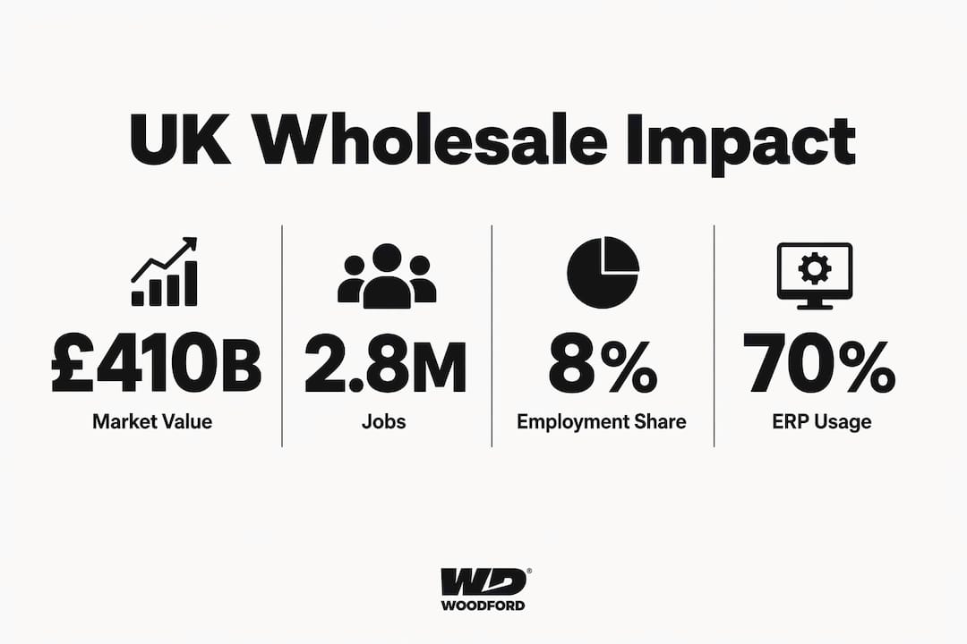 Infographic highlighting UK wholesale economic statistics