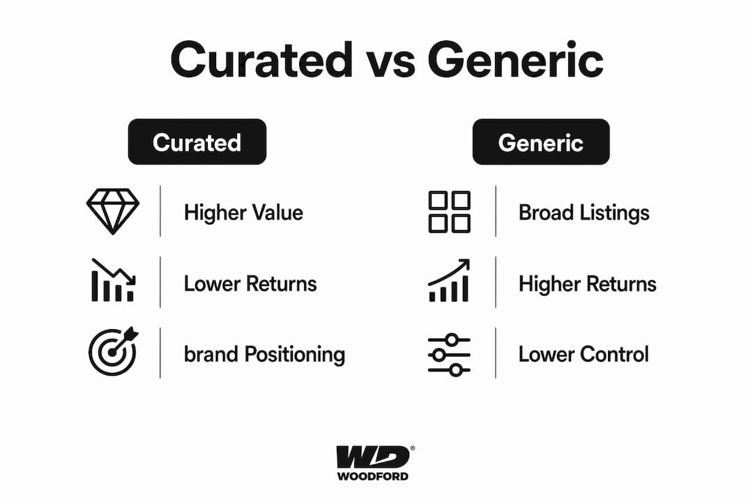 Infographic comparing curated and generic wholesalers