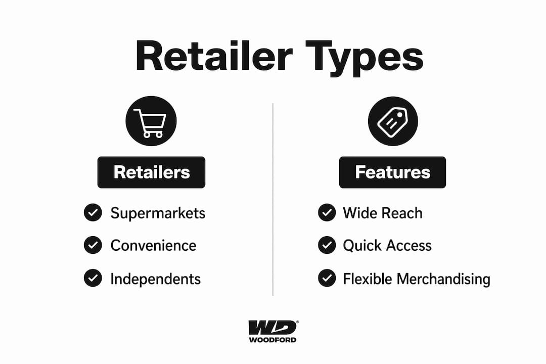 Infographic comparing UK retailer types with key features