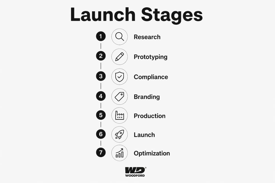 Infographic showing essential food product launch stages