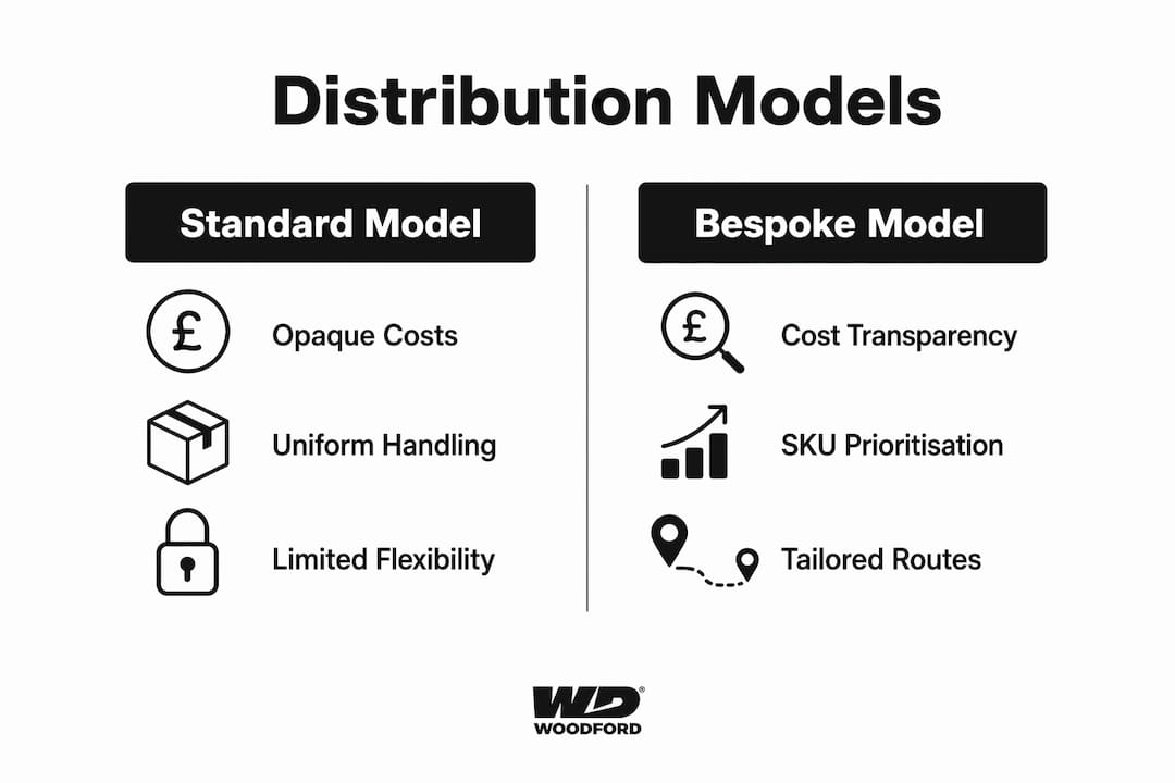 Infographic comparing standard and bespoke distribution models