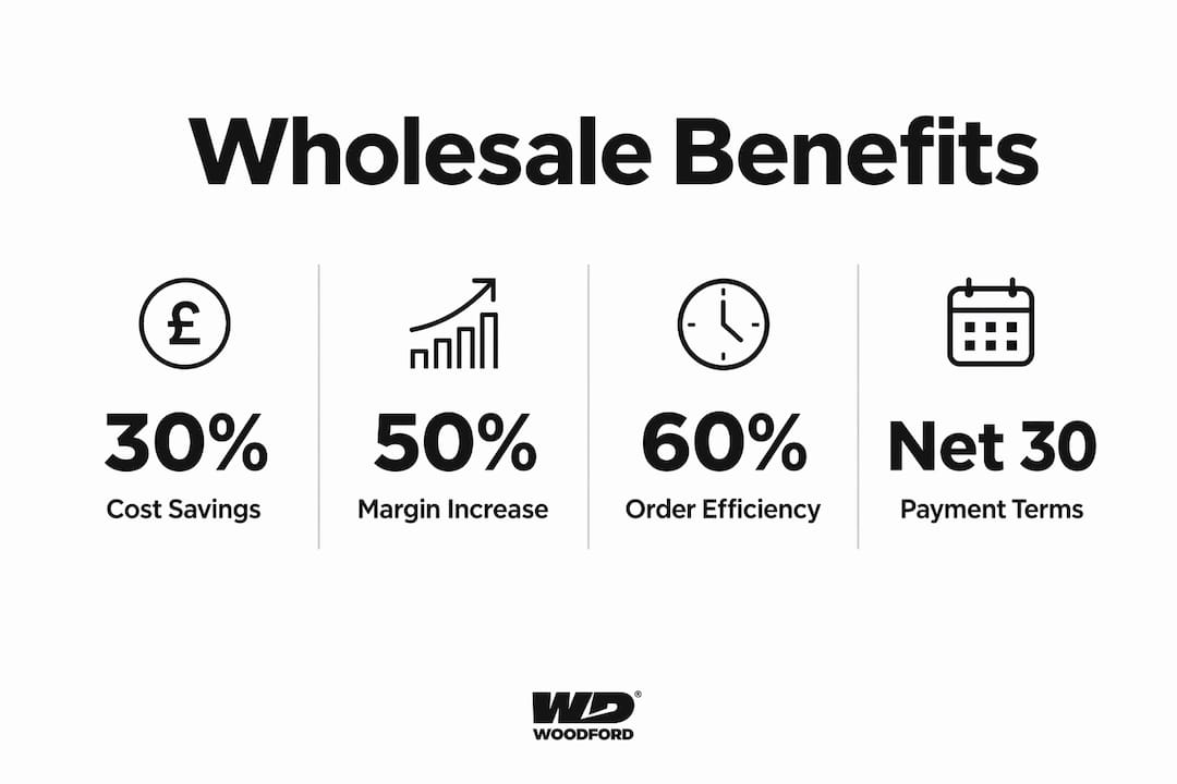 Infographic showing wholesale buying benefits