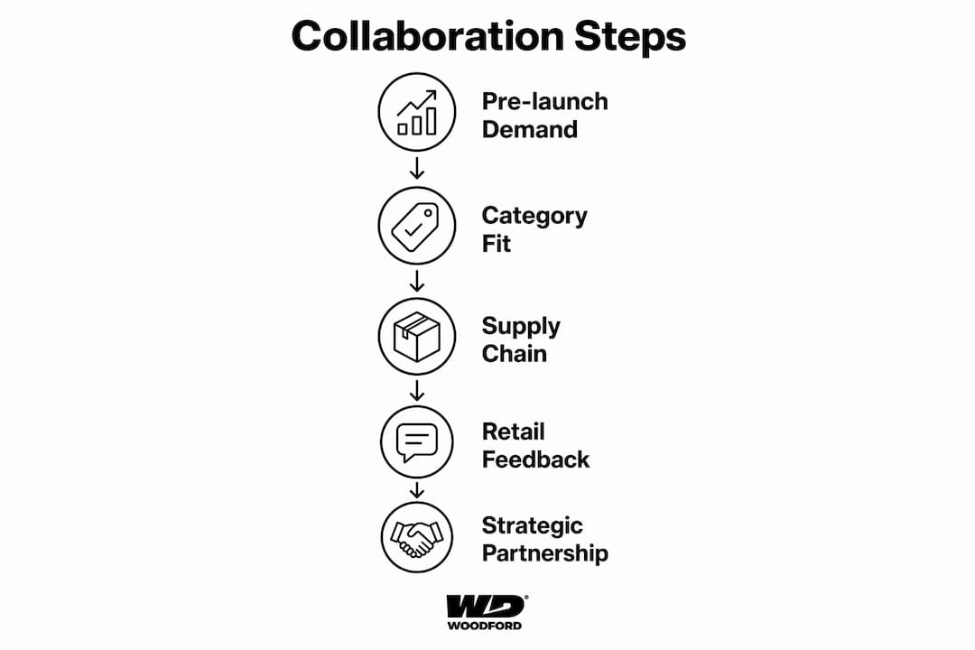 Infographic showing key steps of brand-retailer collaboration success