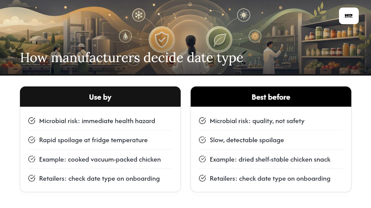 How do manufacturers decide which date to use? — overview diagram