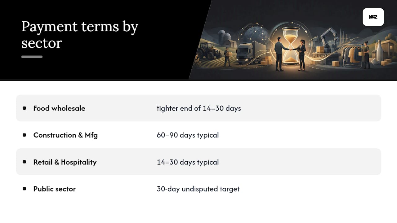 Do payment terms differ across UK industries and sectors? — overview diagram