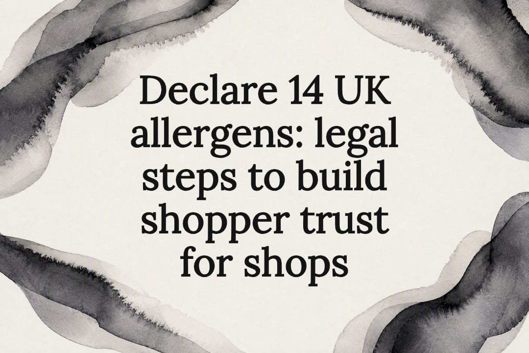 Declare 14 UK allergens: legal steps to build shopper trust for shops