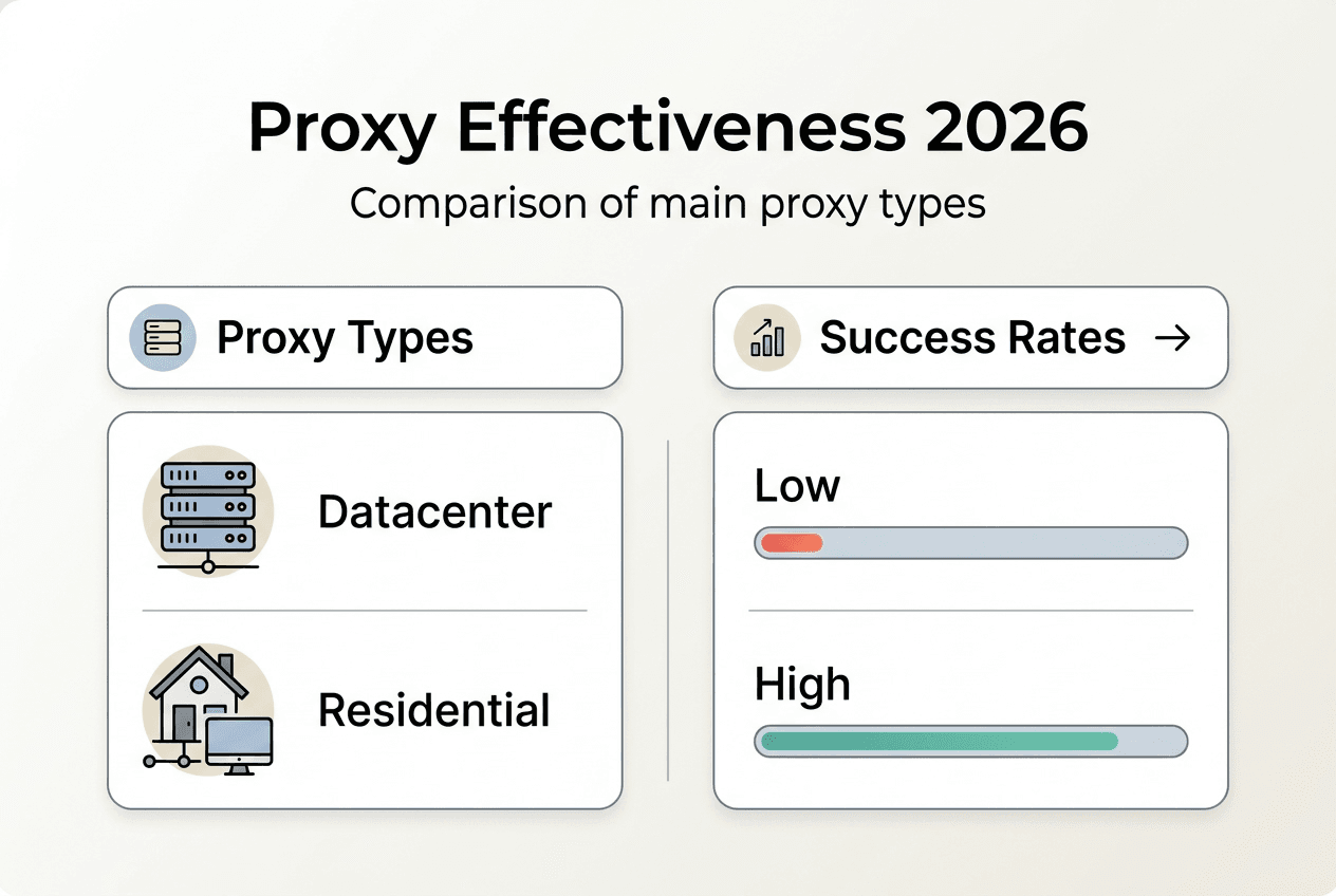 Infographic comparing proxy type effectiveness