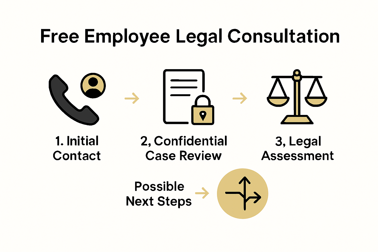 Employee legal free consultation process infographic