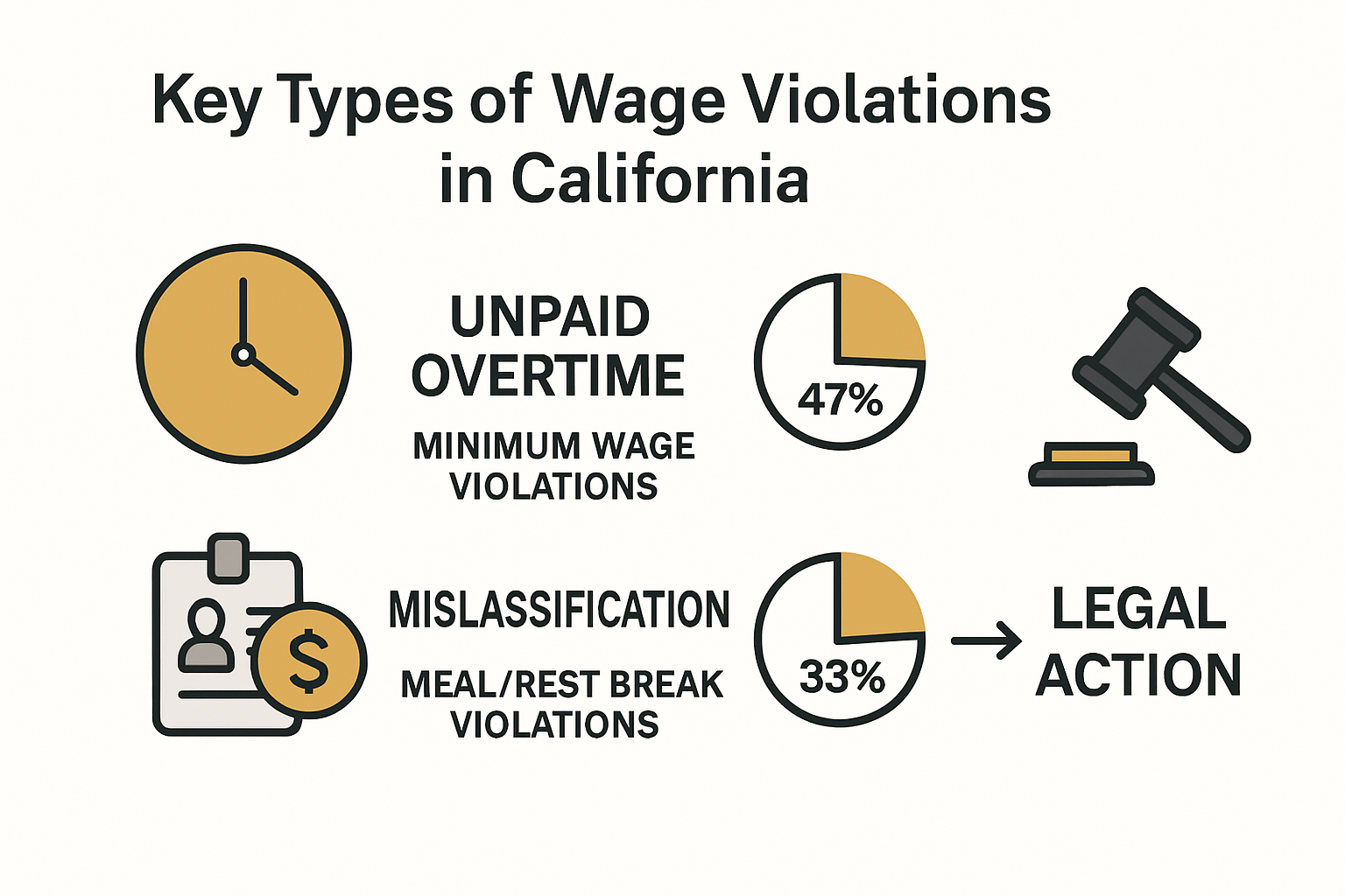 Overview of California wage violation types