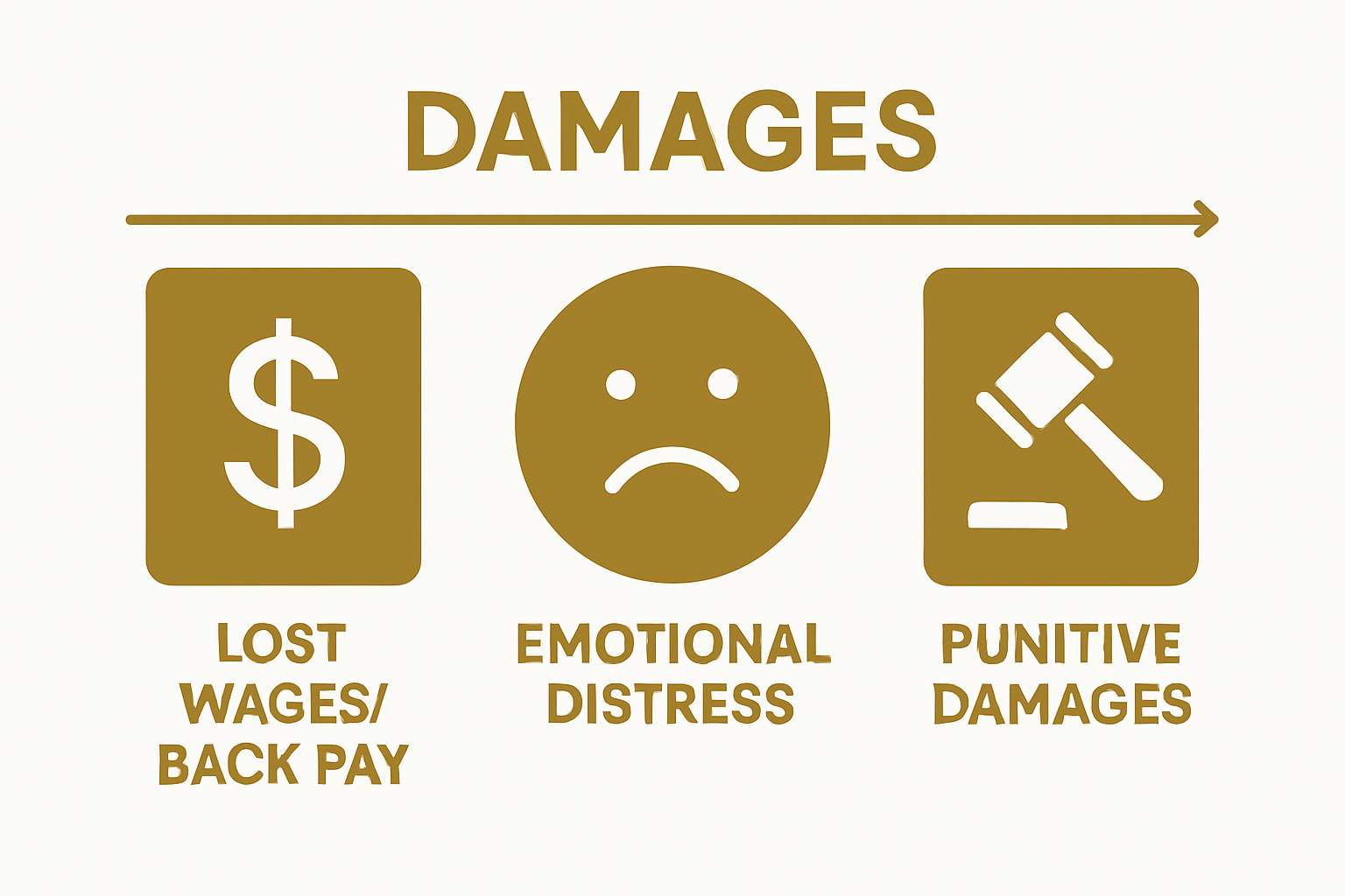 Infographic showing three main types of whistleblower damages