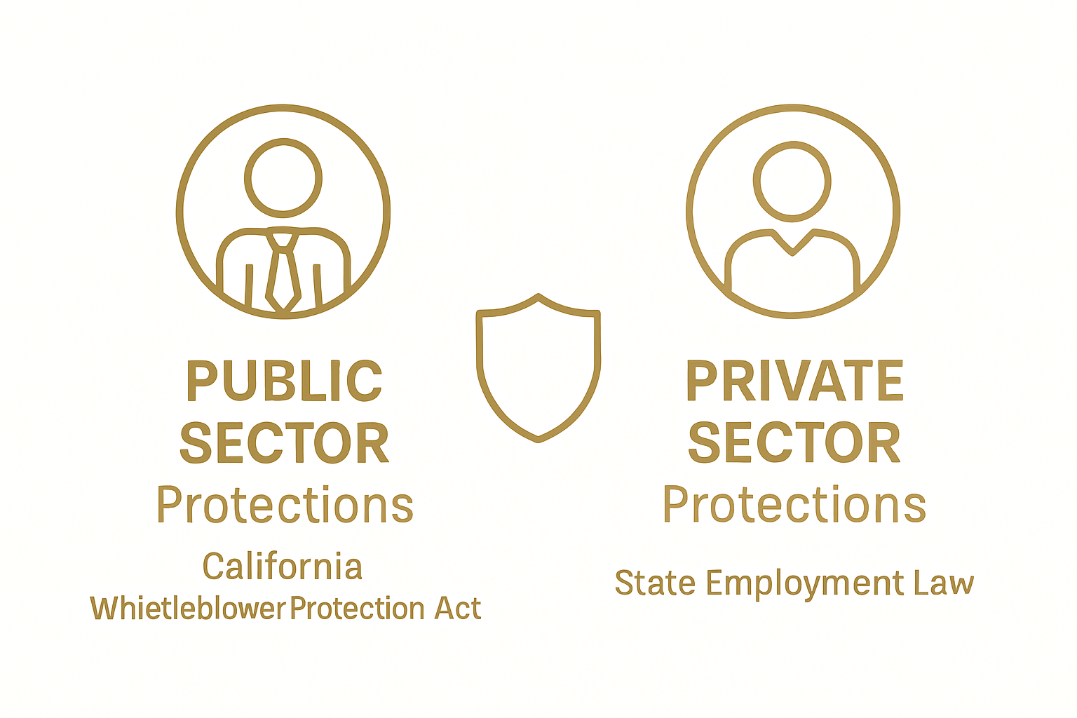 Comparison of public vs private sector whistleblower protections in California