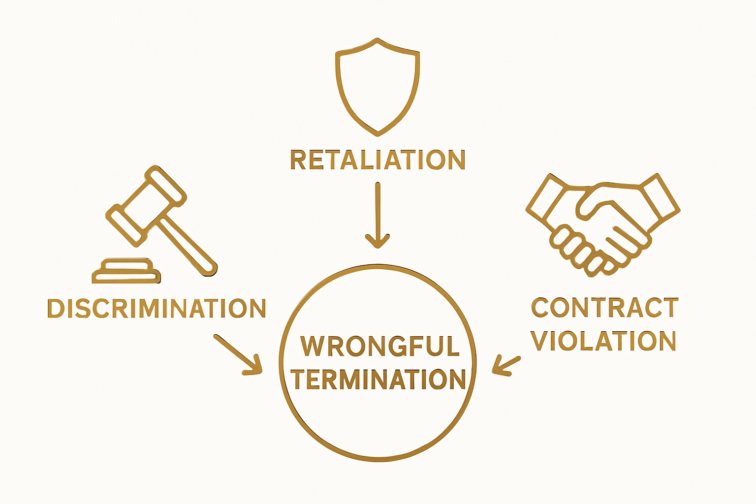 Simple chart showing top three reasons for wrongful termination