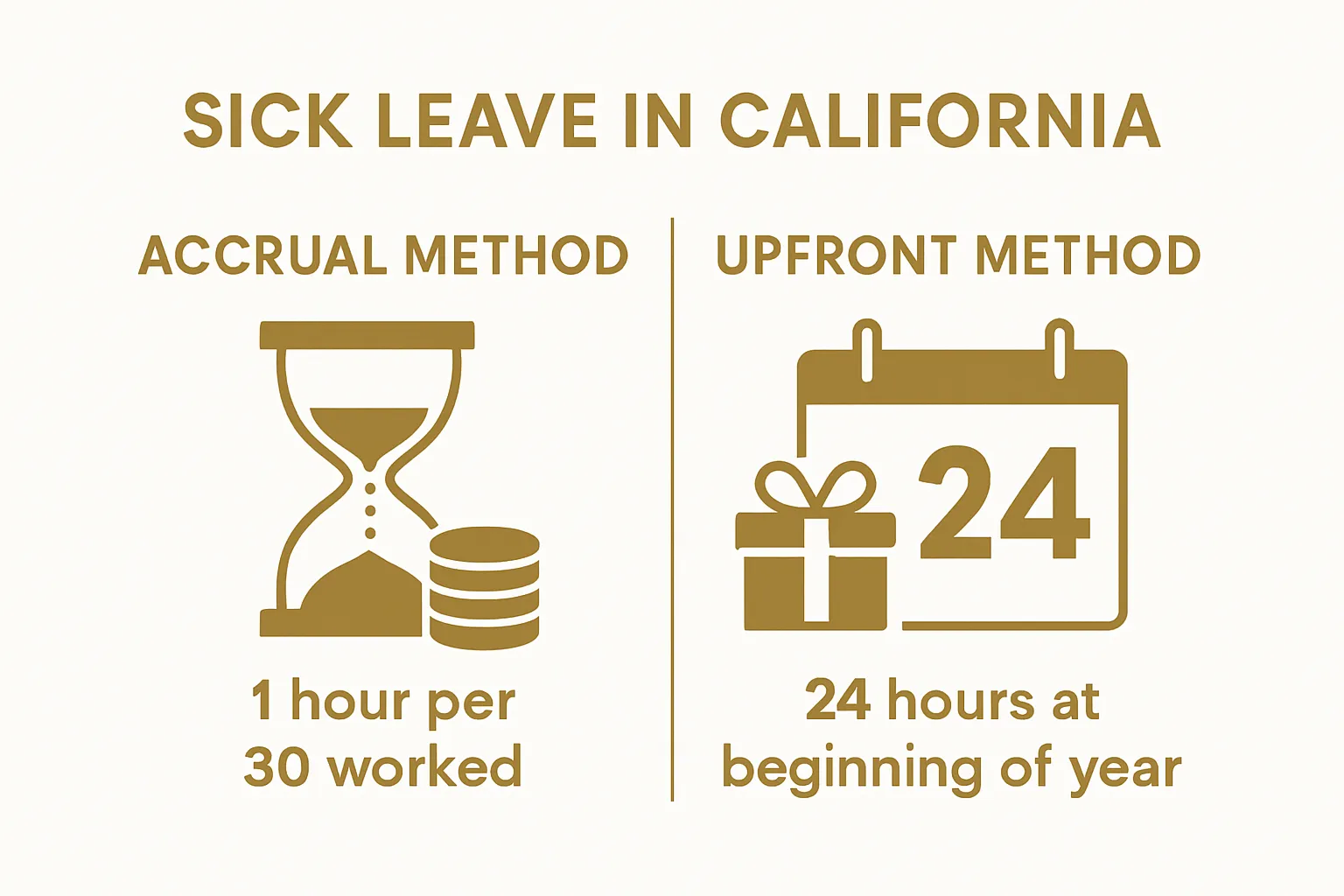 Comparison of accrual vs. upfront sick leave methods in California