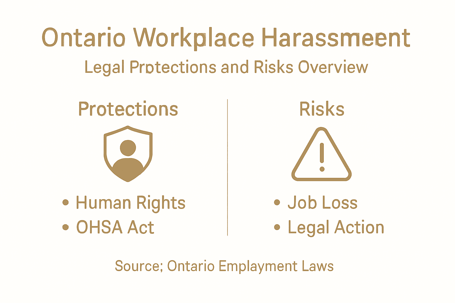 Infographic showing harassment protections and risks