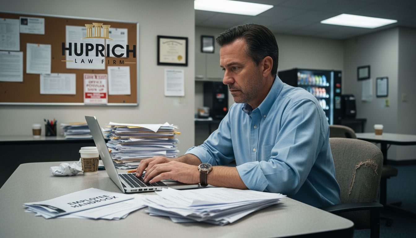 Employee documenting workplace retaliation evidence