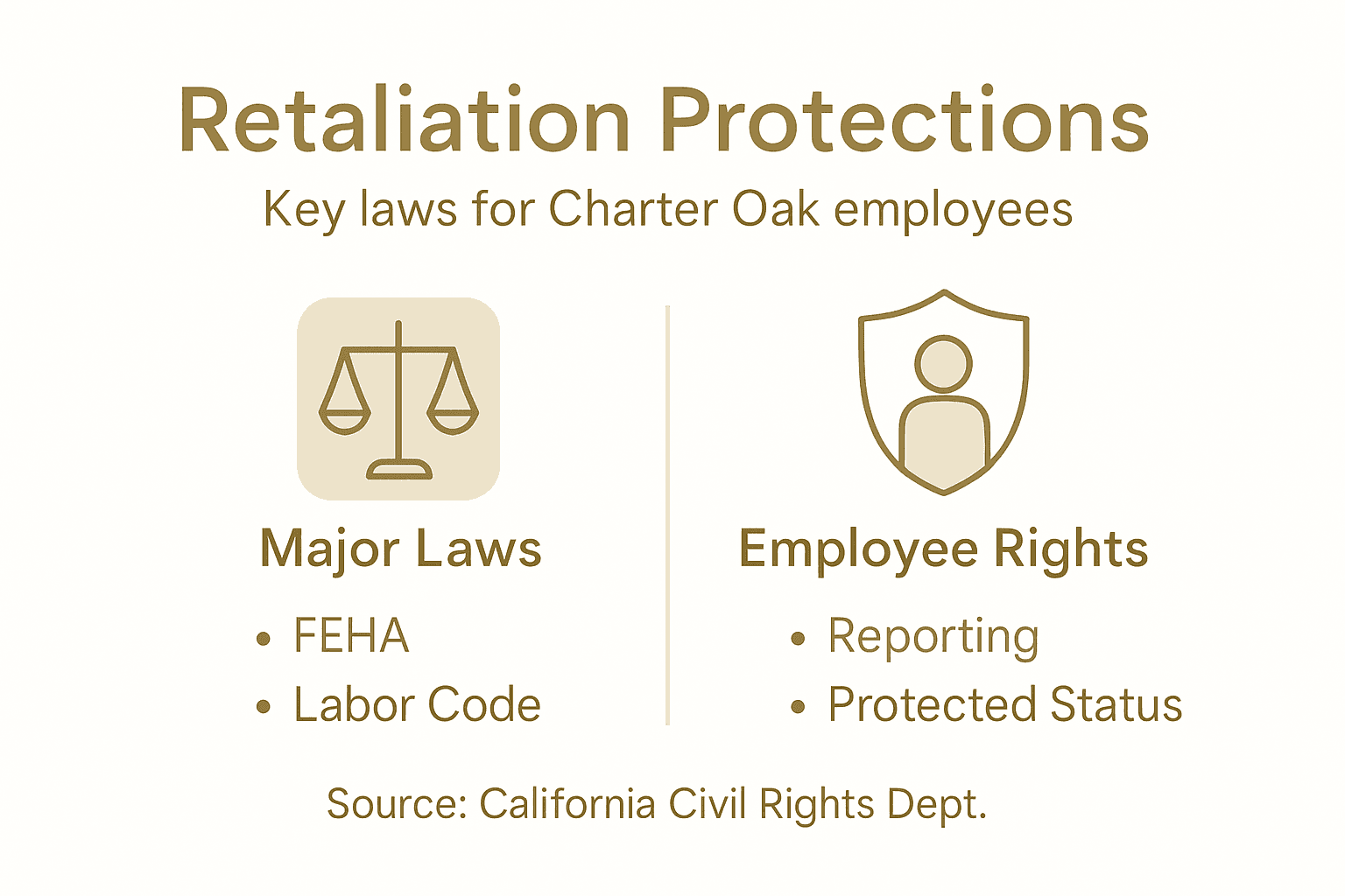 Infographic summarizing retaliation protections