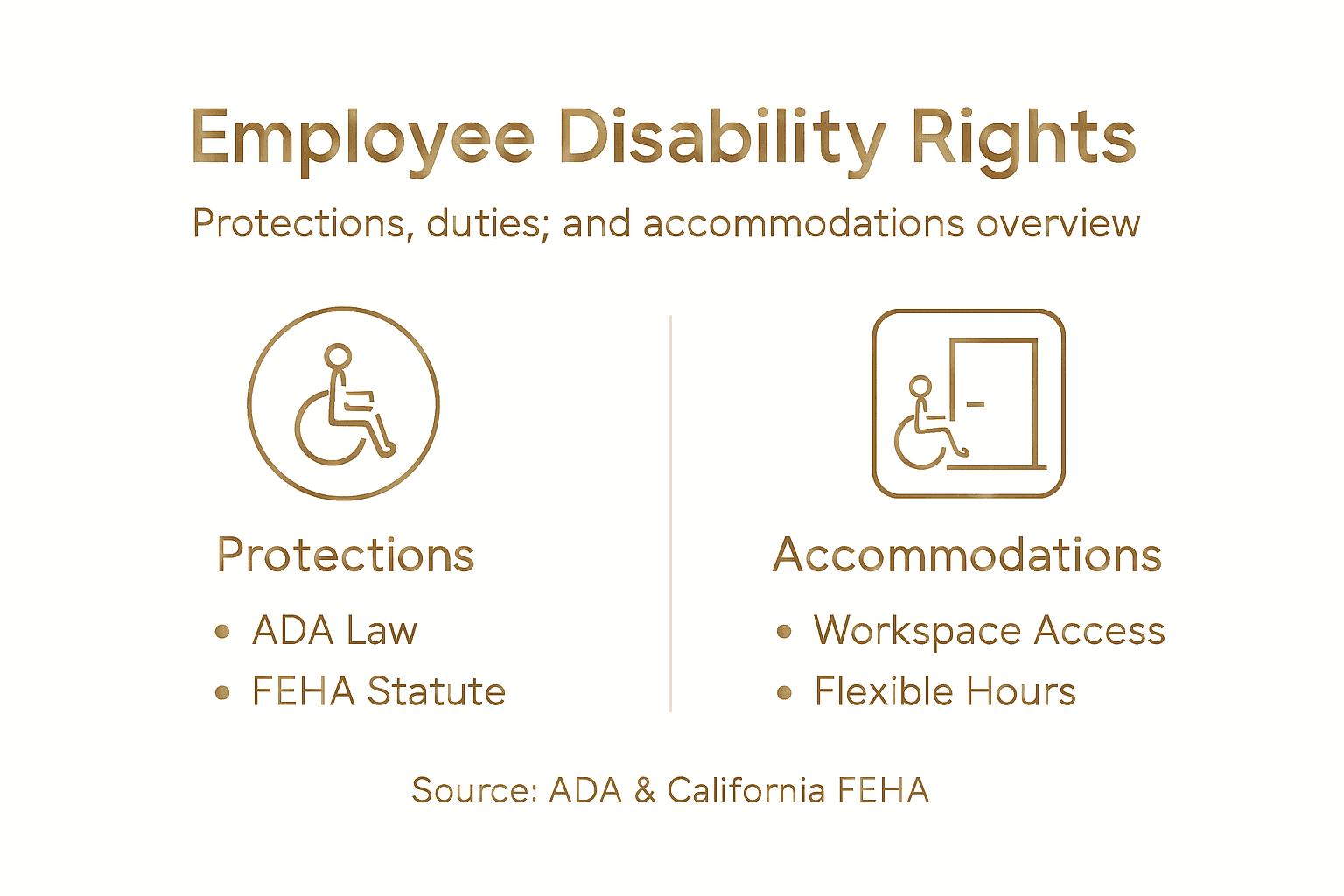Infographic summary of employee disability rights