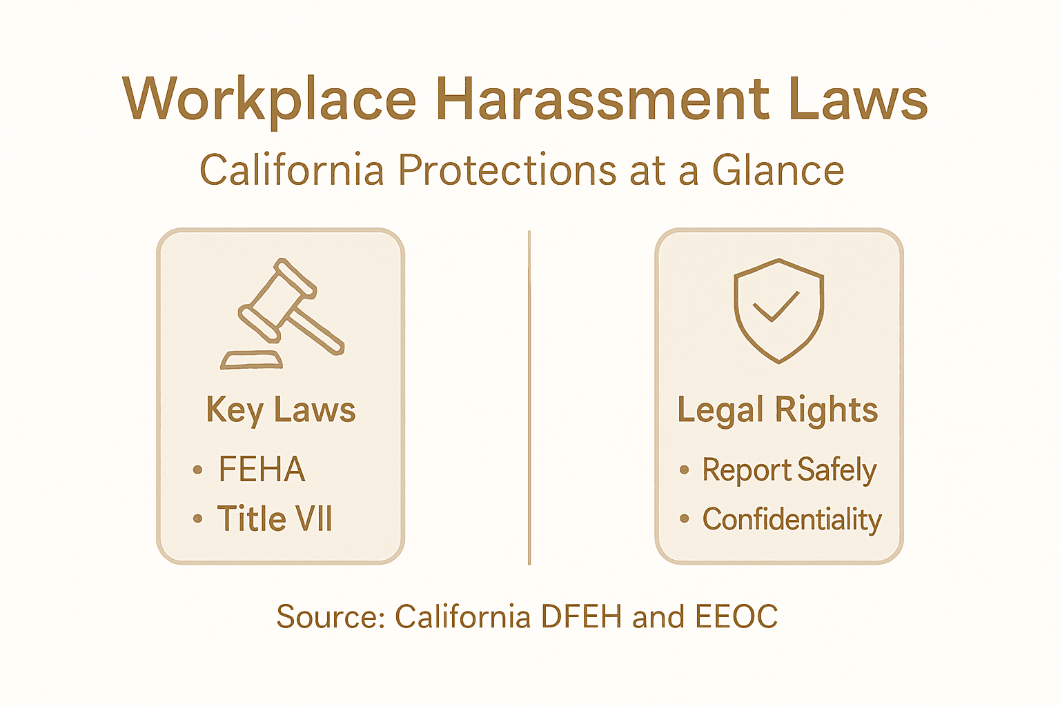 Infographic of California workplace harassment laws