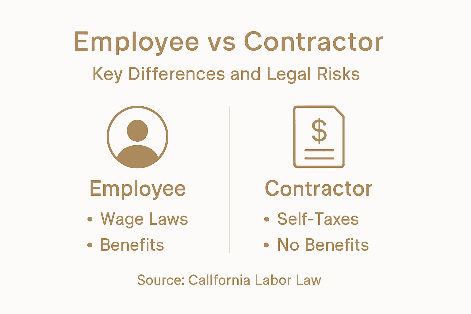 Infographic contrasting employees and contractors