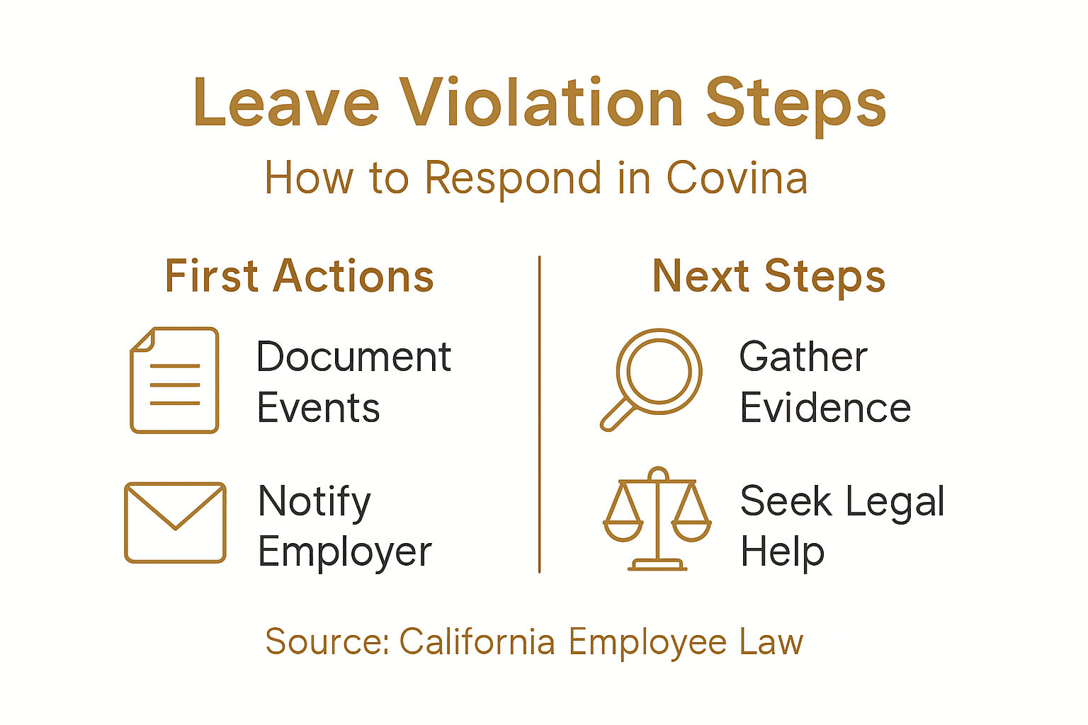 Infographic of steps to handle leave violations