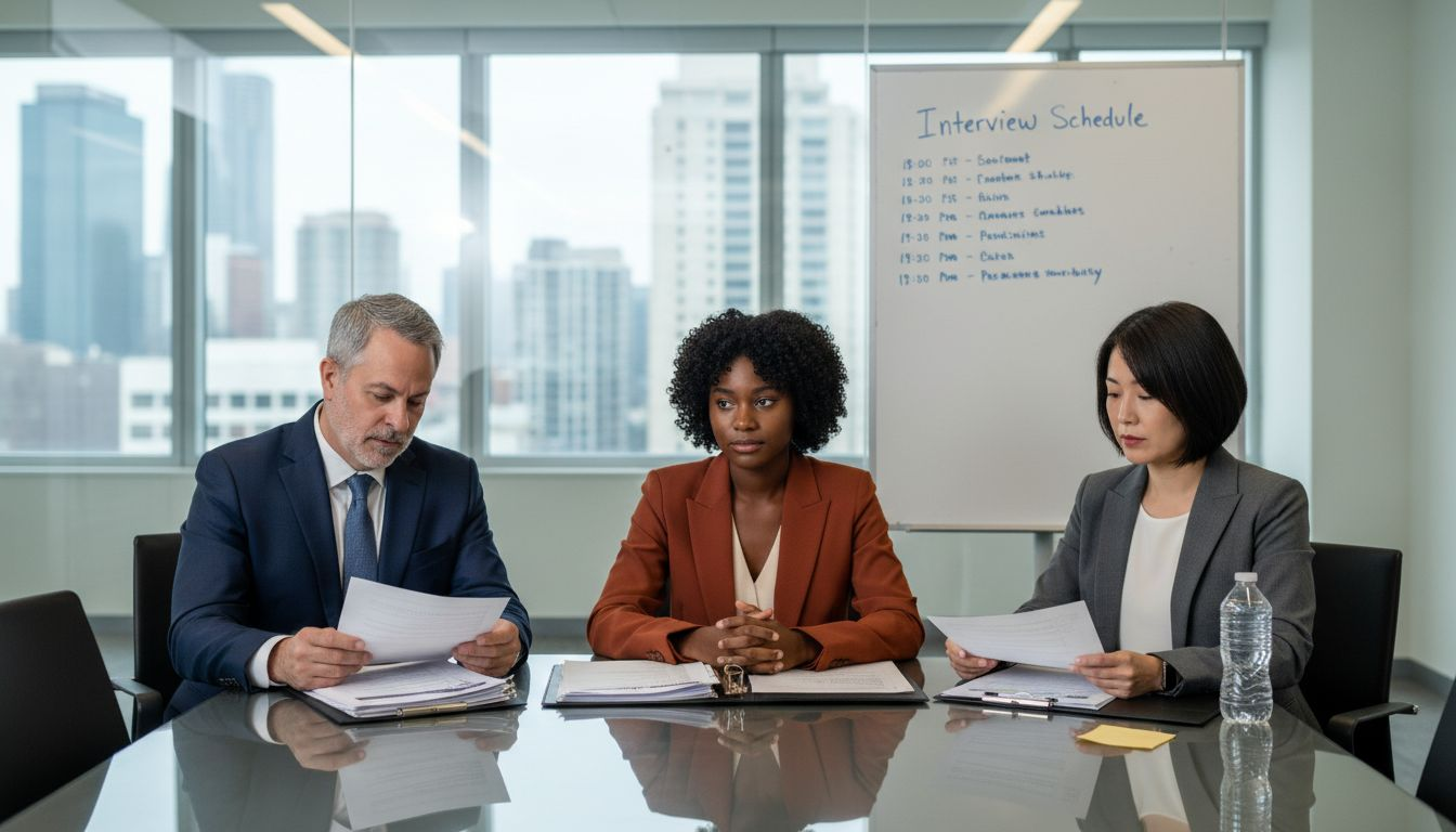 Interview scene showing hiring bias
