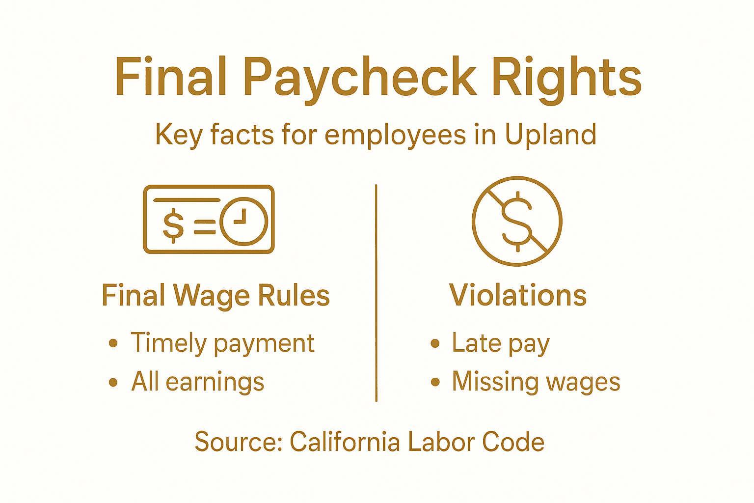 Infographic summarizing final paycheck employee rights