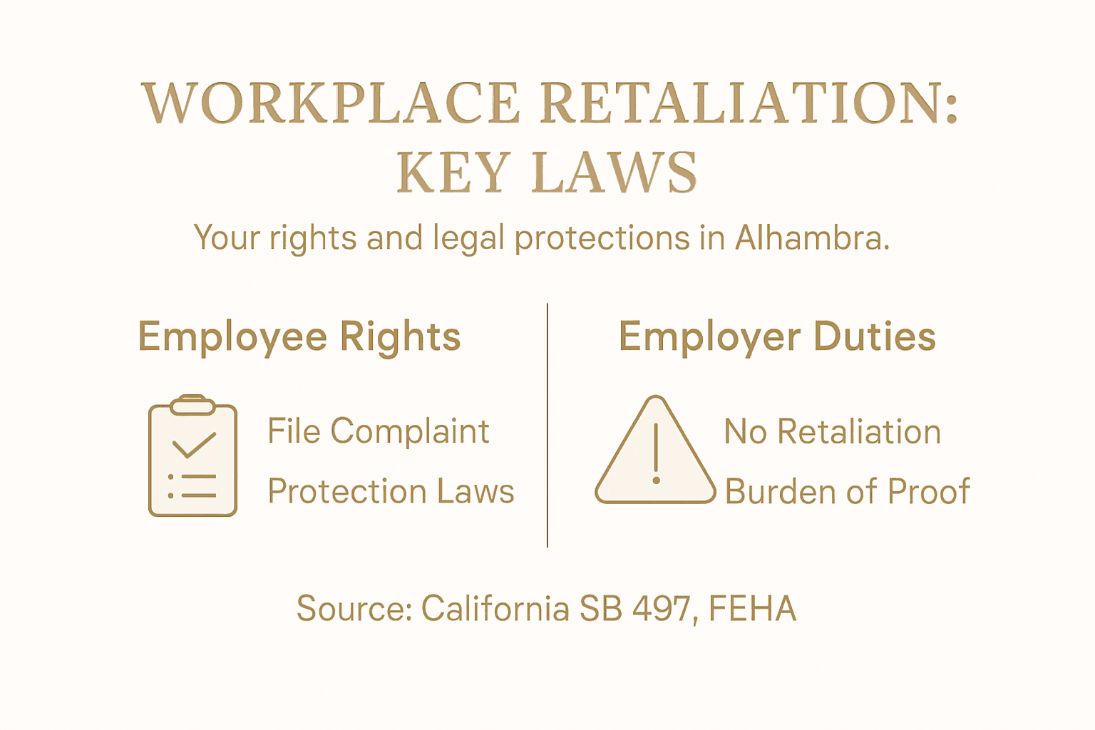 Infographic summarizing retaliation laws and employee rights