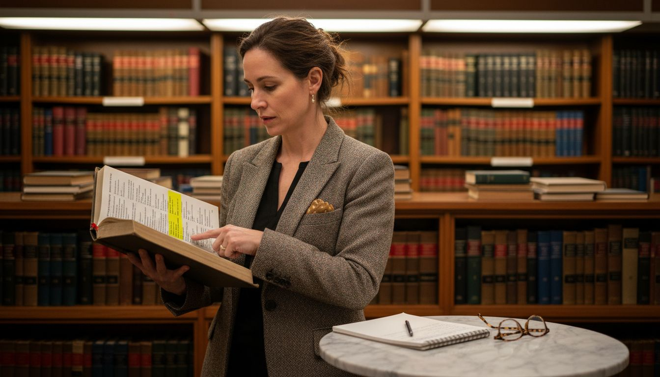 Attorney referencing California labor code book