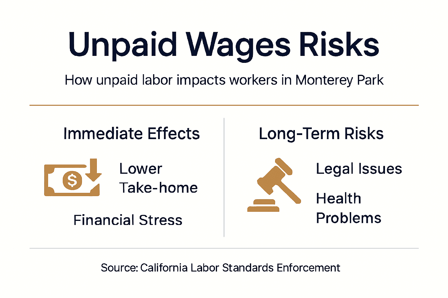 Infographic about unpaid wages risks and effects