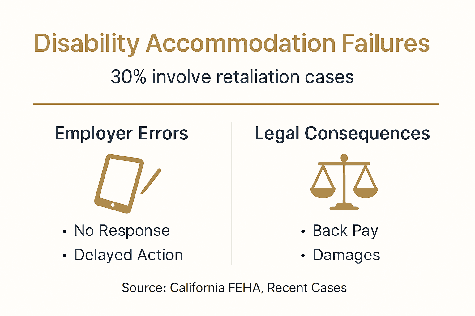 Infographic of accommodation failure and retaliation stats