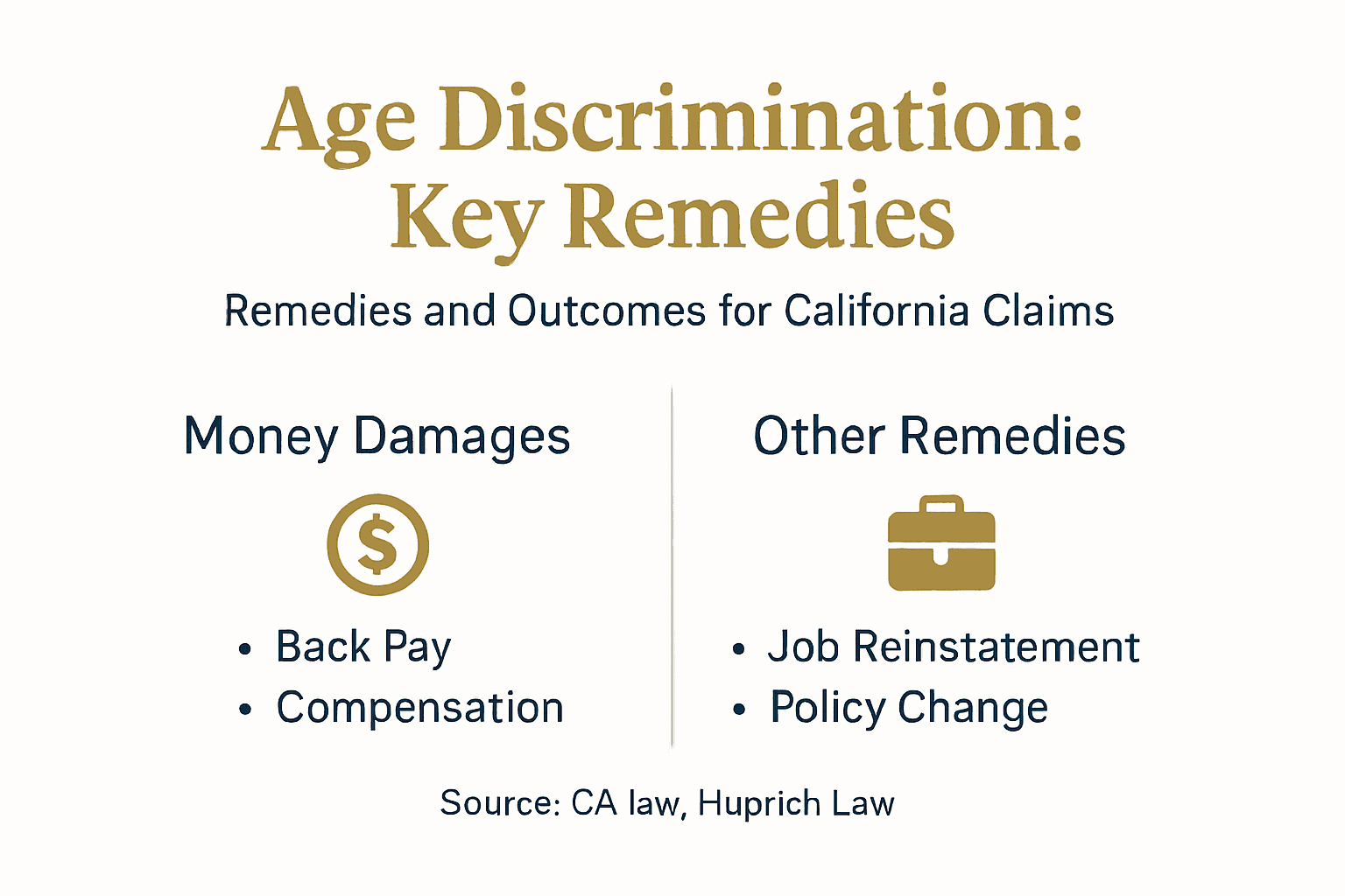 Infographic of legal remedies for age bias claims