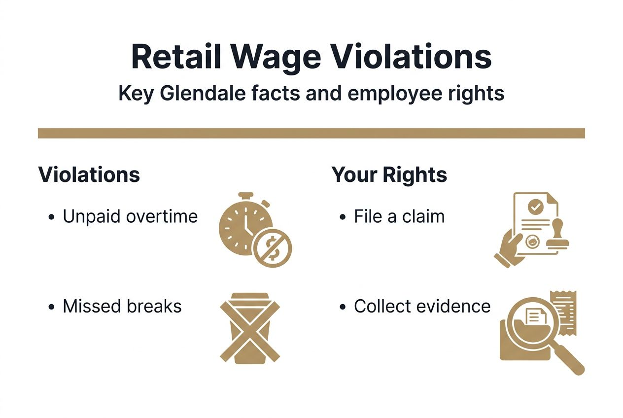 Infographic visualizing retail wage violations and rights