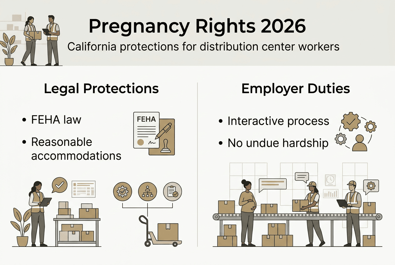 Infographic illustrating pregnancy workplace rights
