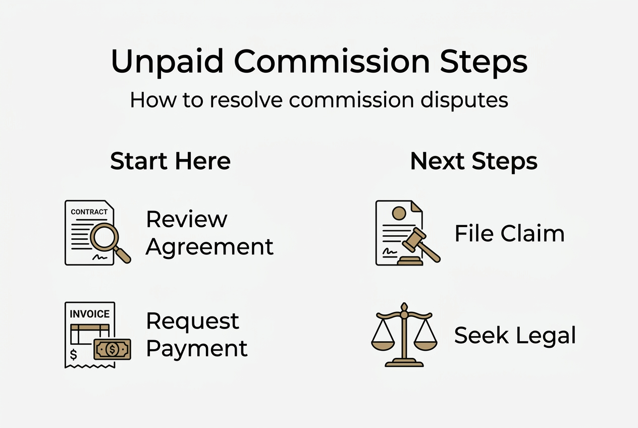 Infographic on steps for commission disputes