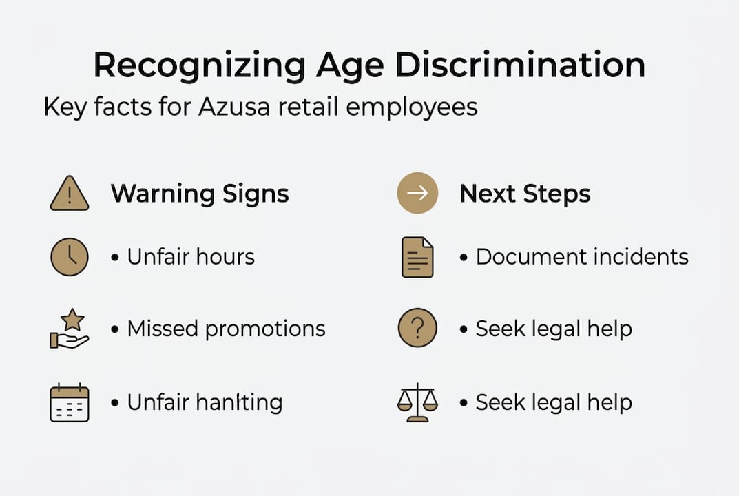 Infographic on age discrimination signs and steps