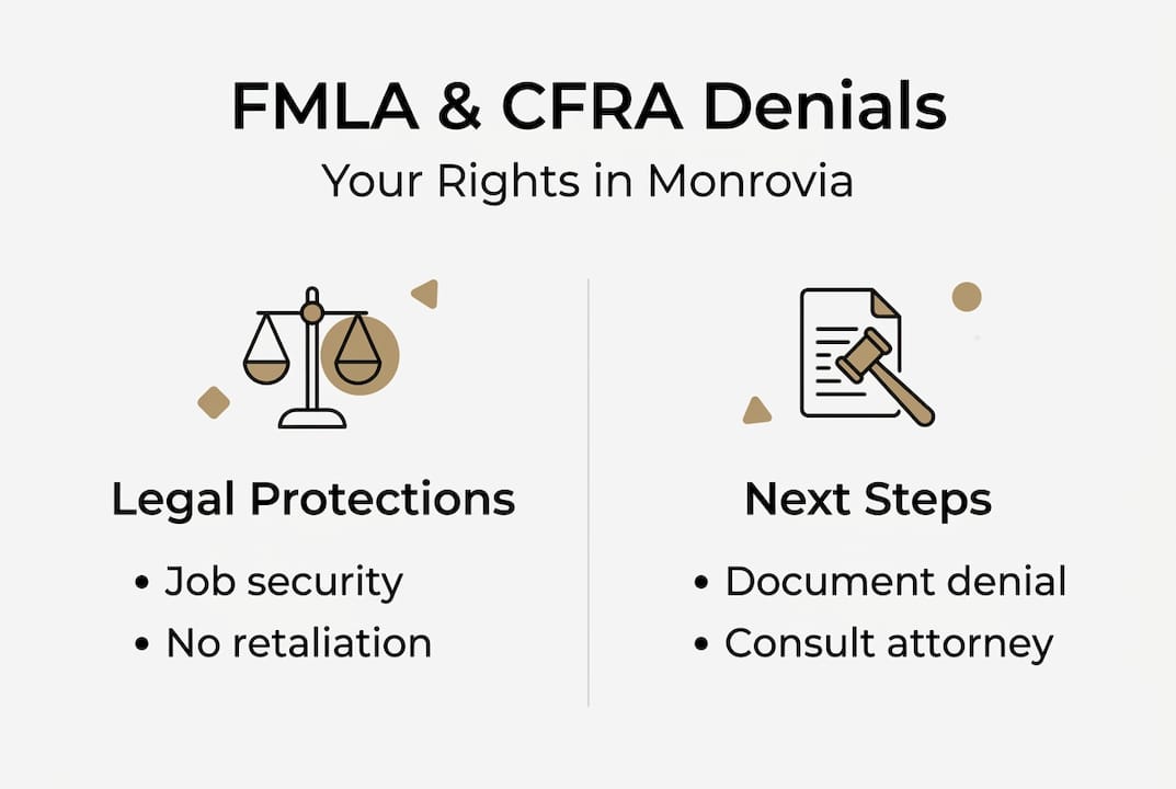Infographic showing employee rights after leave denial