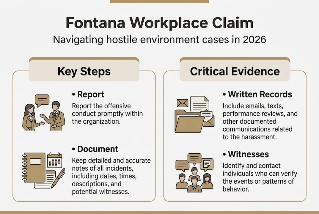 Infographic on Fontana work environment legal steps
