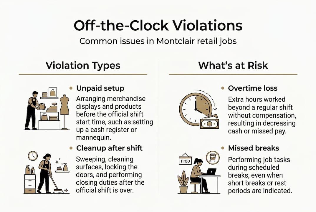 Infographic of common retail wage violations