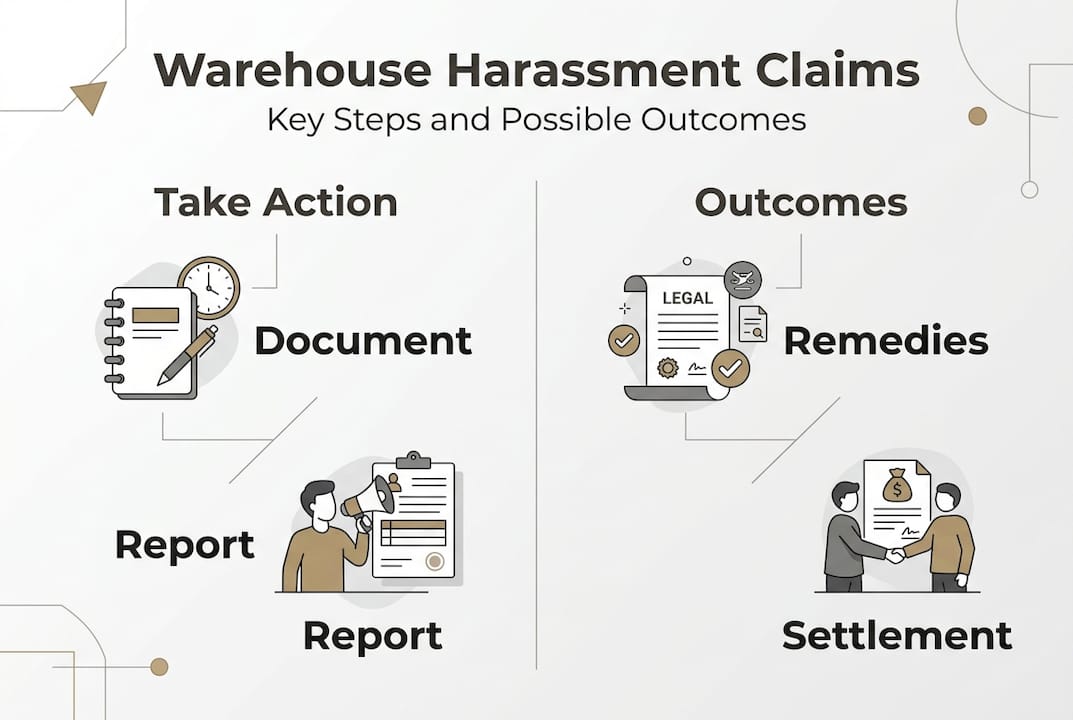 Infographic of harassment claim process and results